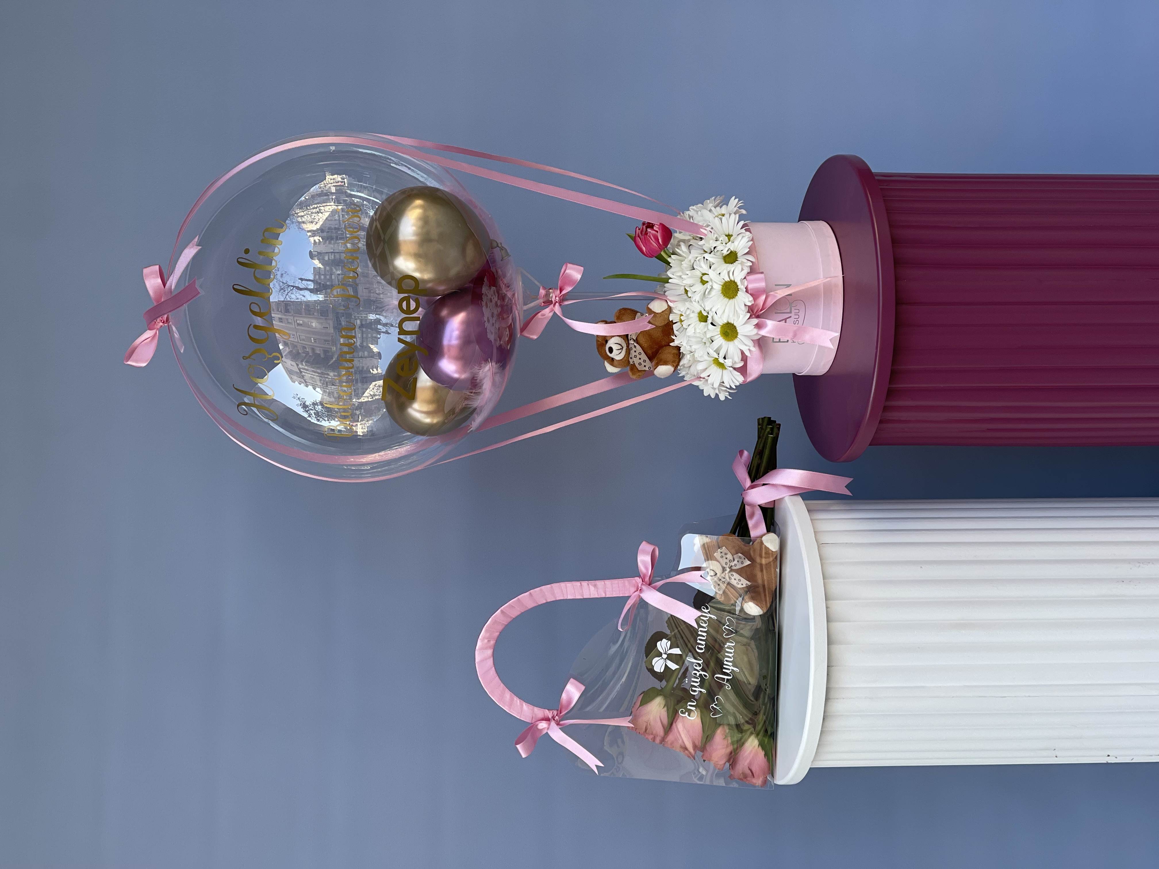 Papatya Konsepti ve Anneye Özel Gül Çantası Seti