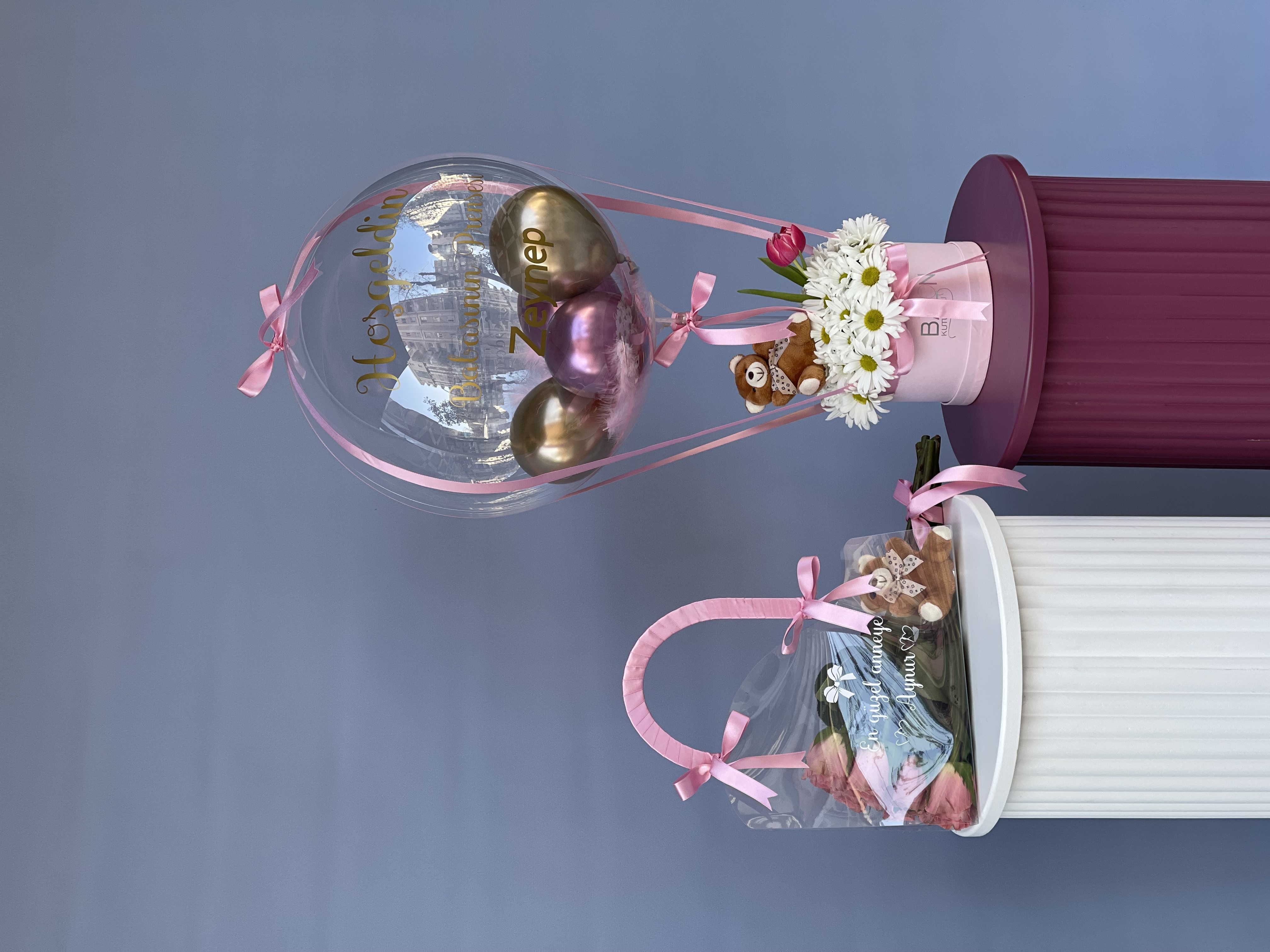 Papatya Konsepti ve Anneye Özel Gül Çantası Seti