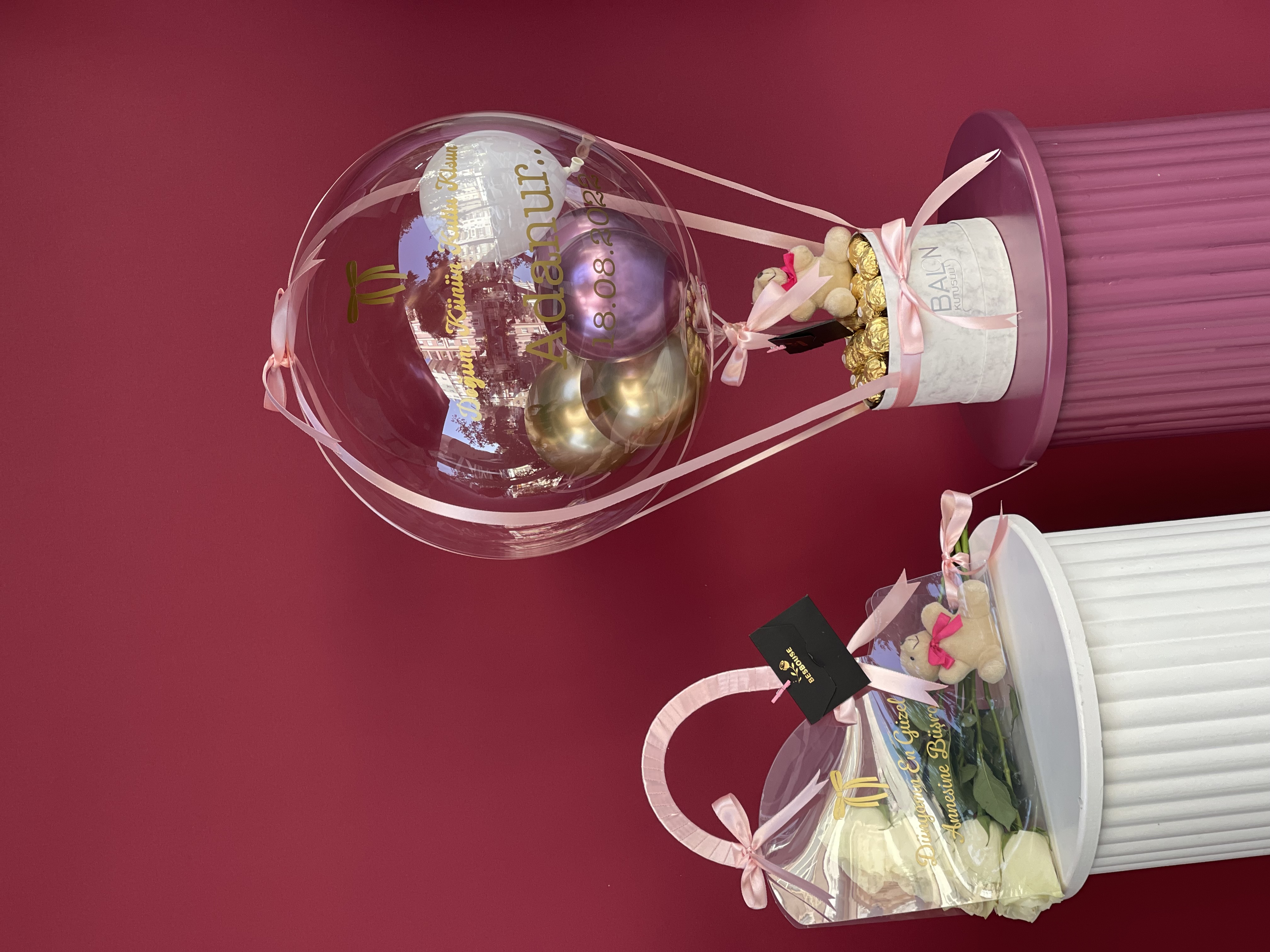 Çikolata Konsepti-Gül Çantası Seti