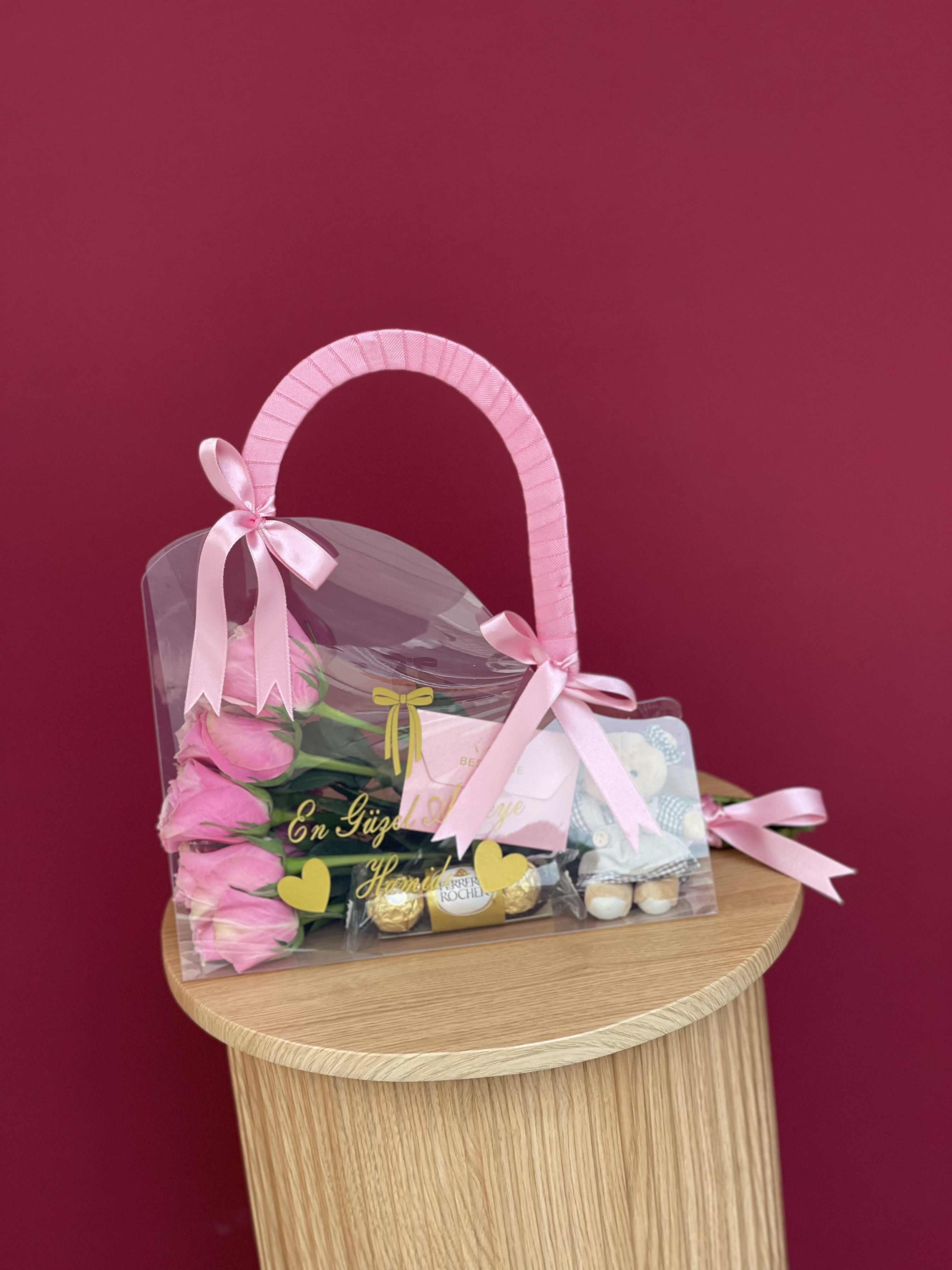 Ayıcık Konsepti - Anneye Özel Gül Çantası Seti