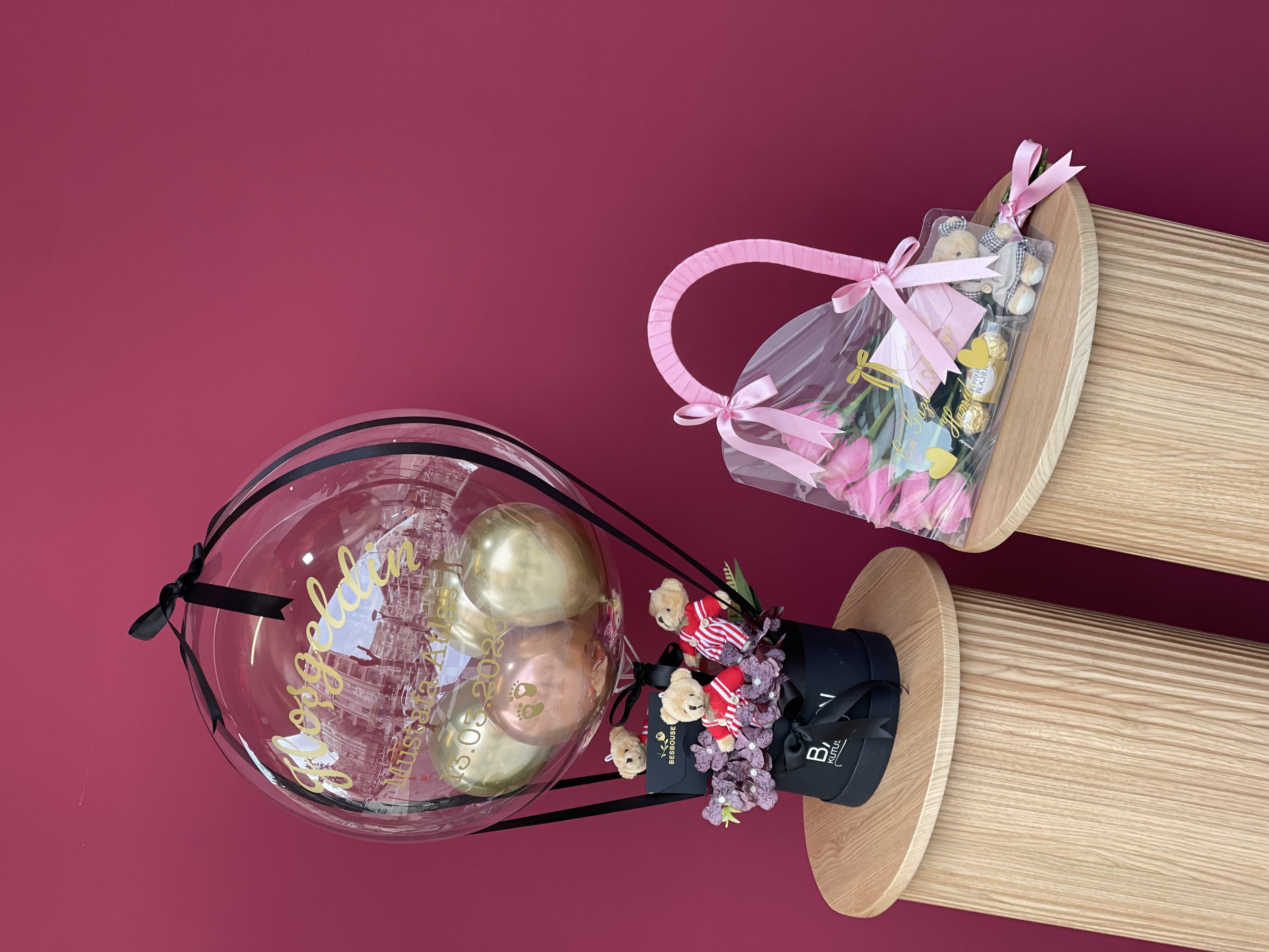 Ayıcık Konsepti - Anneye Özel Gül Çantası Seti