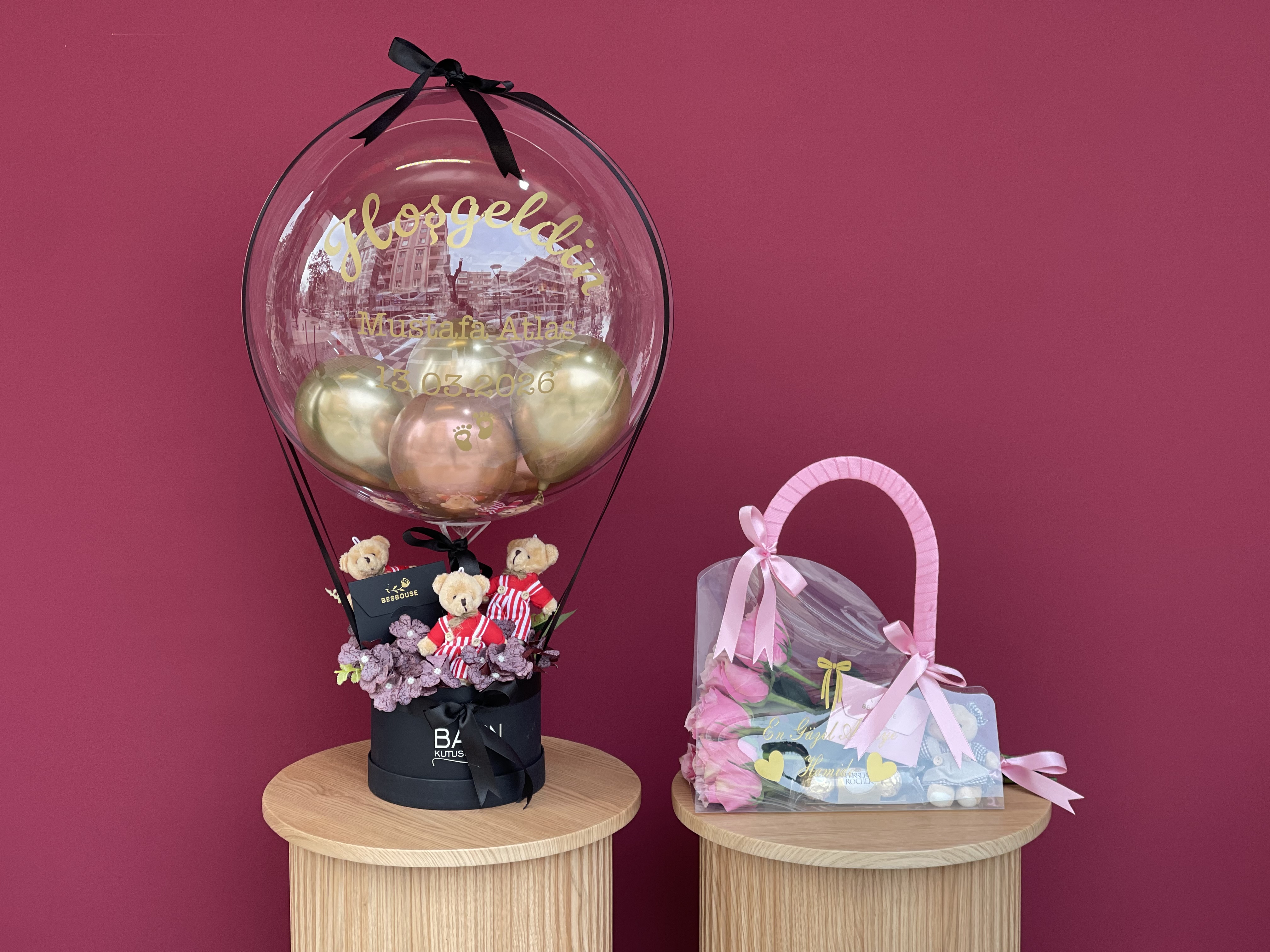 Ayıcık Konsepti - Anneye Özel Gül Çantası Seti