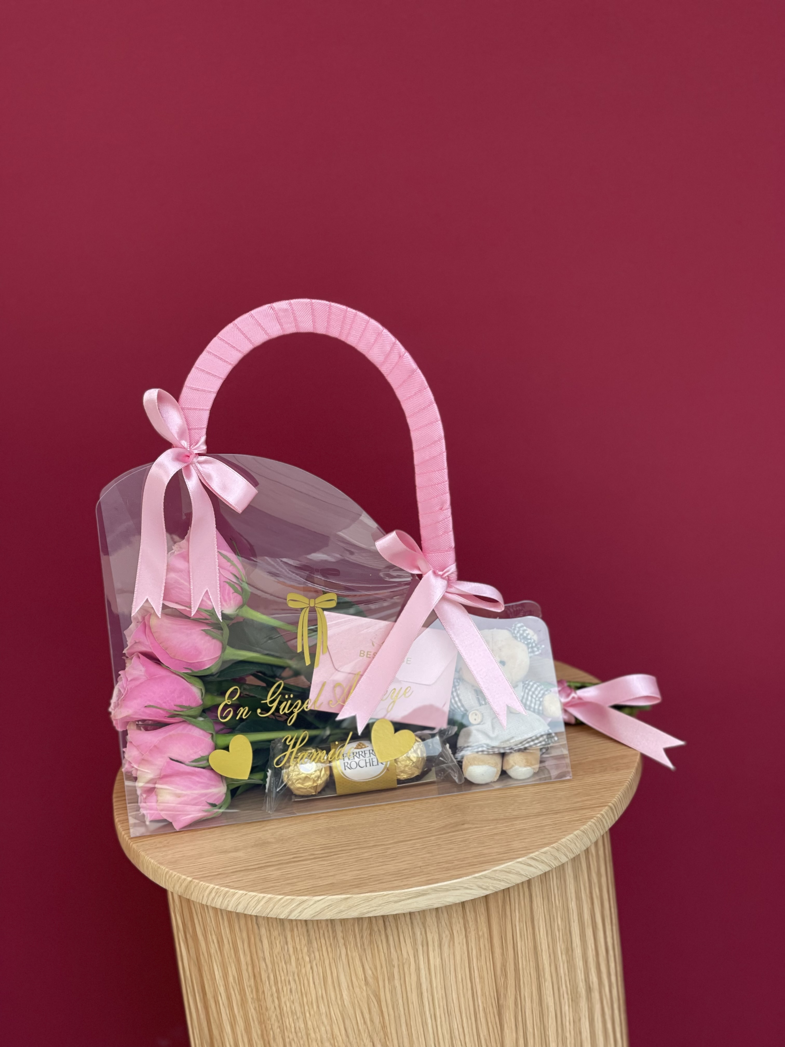 Ayıcık Konsepti - Anneye Özel Gül Çantası Seti