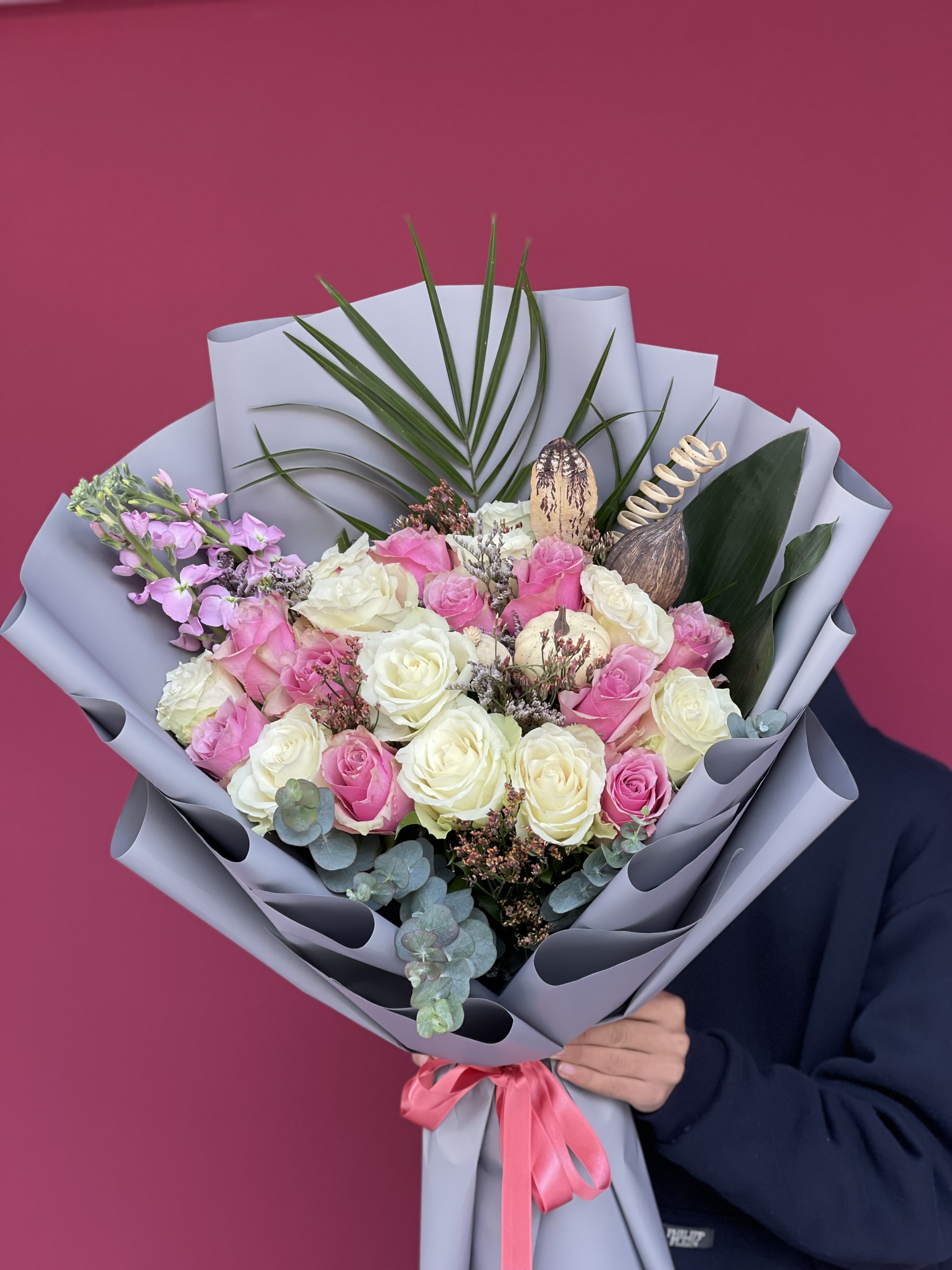 Renkli İthal Gül Buketi