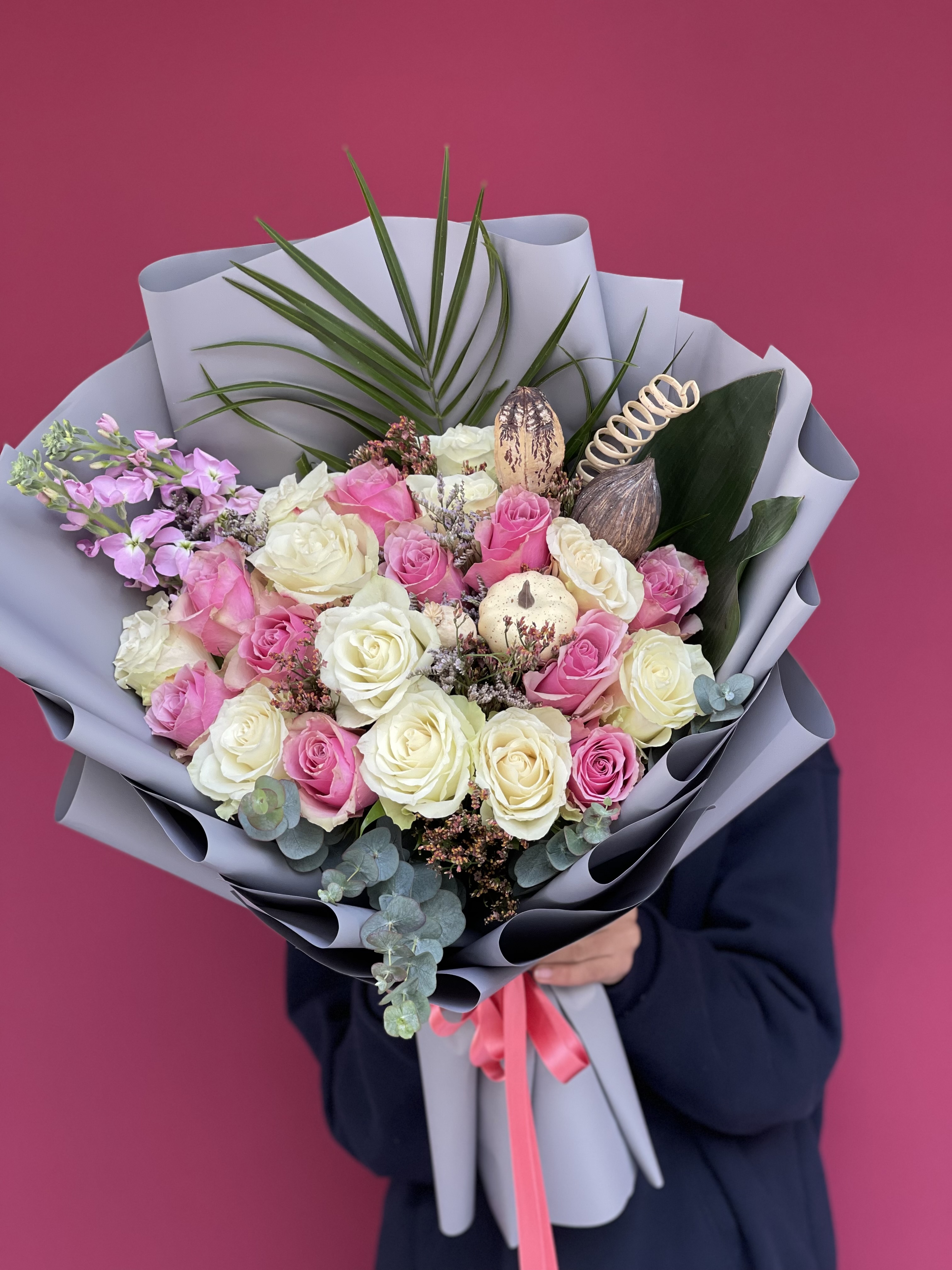 Renkli İthal Gül Buketi