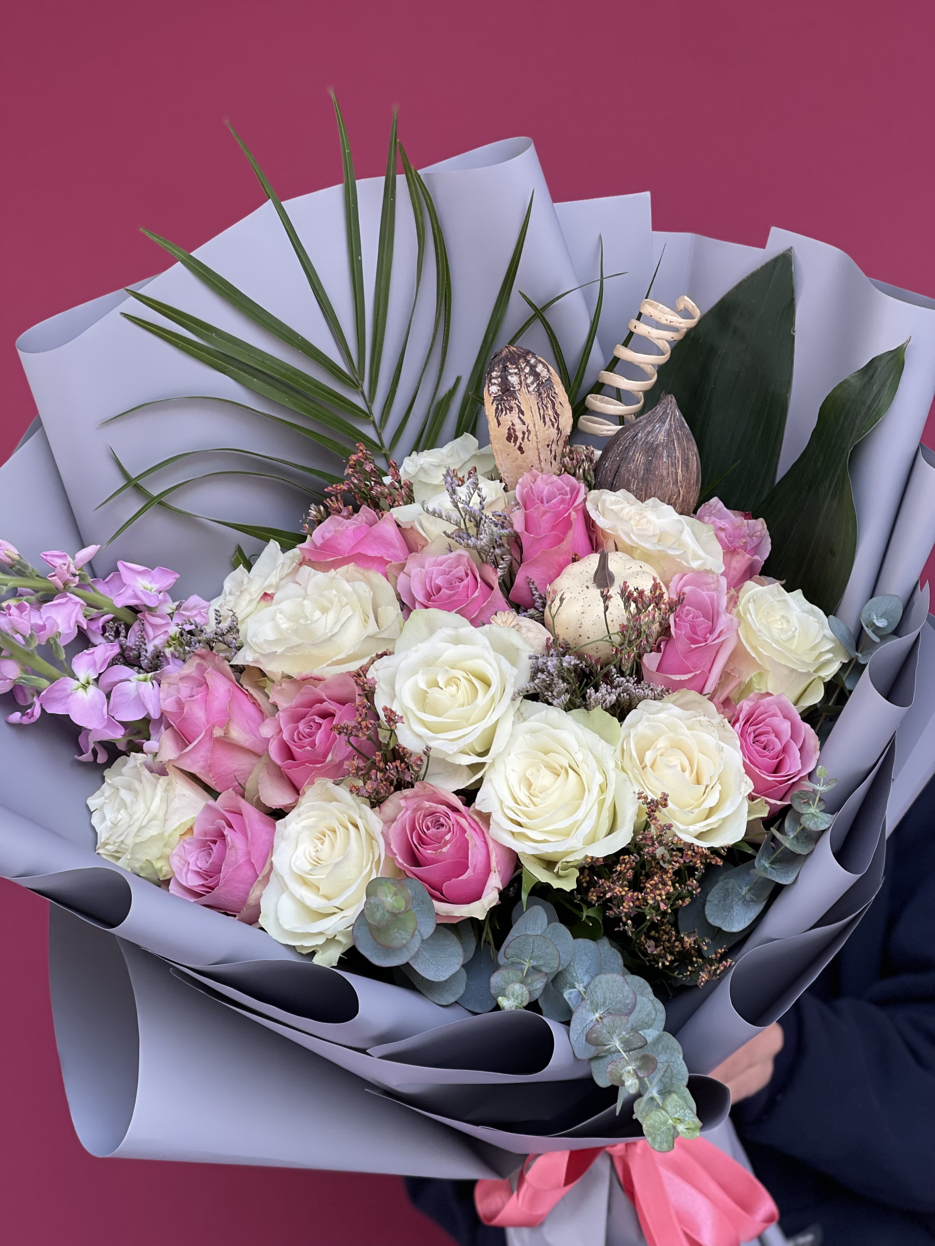 Renkli İthal Gül Buketi